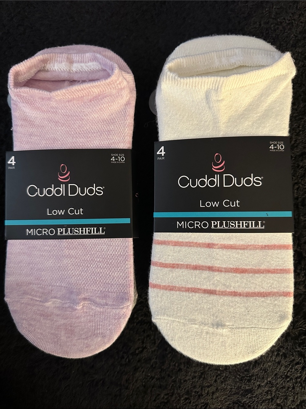 Cuddl Duds Low Cut Micro Plushfill Socks  8 Pair Total NWT Shoe Size 4-10